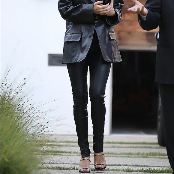 J BRAND X ELSA HOSK “FRIDAY” HIGH-RISE BELTED LEATHER SKINNY, SZ - Main Image